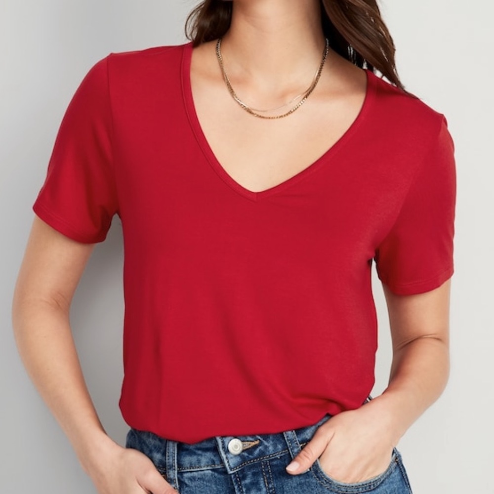 Old Navy Luxe V-Neck T-Shirt, medium
